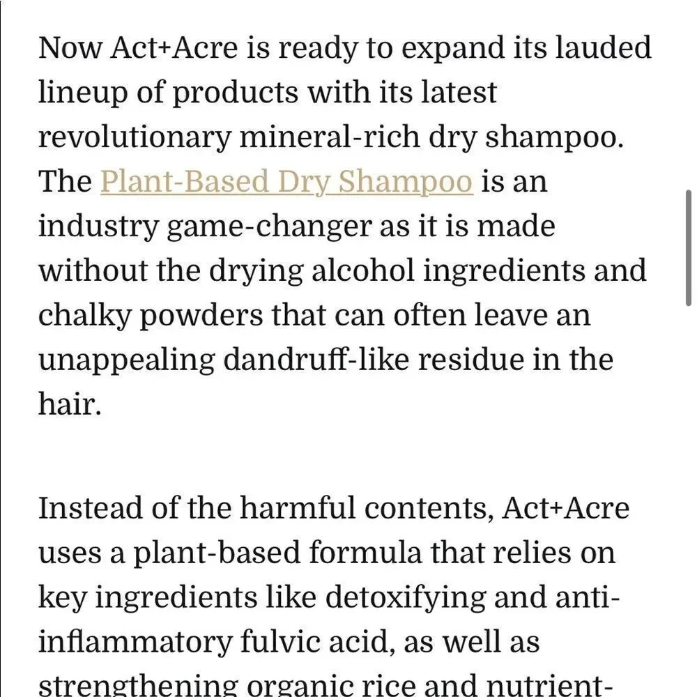 Act + Acre Plant Based Dry Shampoo New plus Ipsy drawstring bag